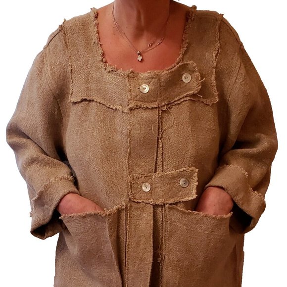 MAGNOLIA PEARL JACKET HOMESPUN LINEN IN NATURAL - Picture 5 of 10